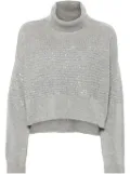 TWINSET sequined-stripes roll-neck jumper - Grey