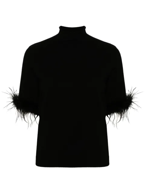 TWINSET feather-cuffs short-sleeve jumper