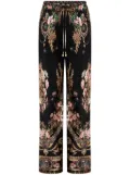 Camilla graphic-print trousers - Black