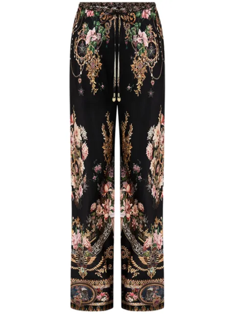 Camilla graphic-print trousers