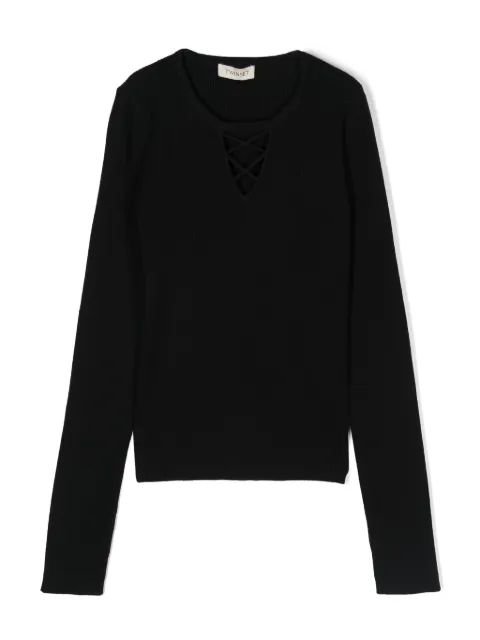 TWINSET Kids Gerippter Pullover mit überkreuzten Details