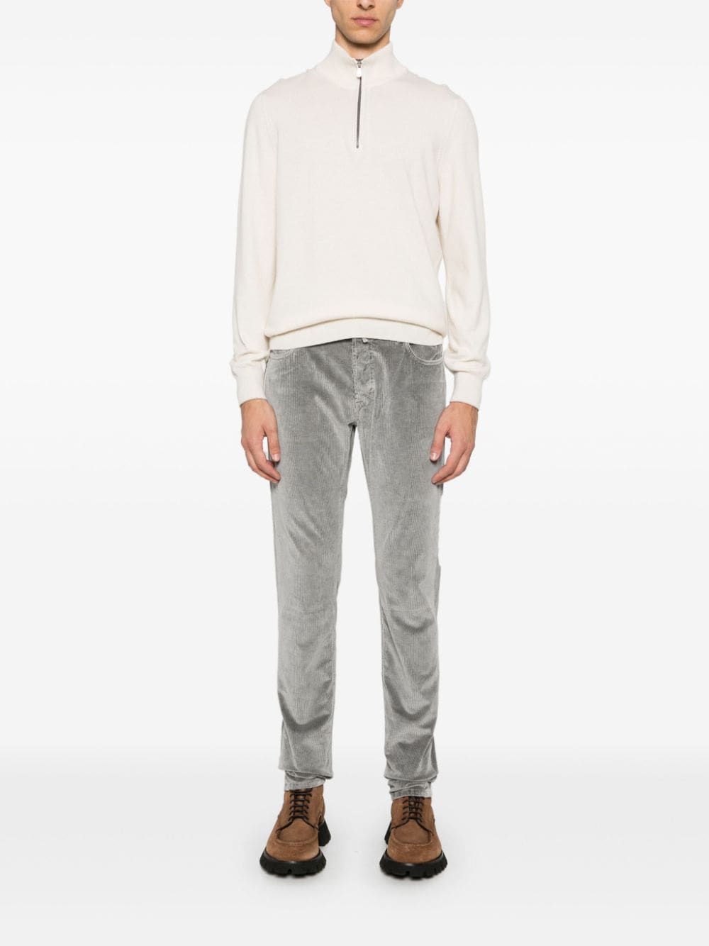 Shop Hand Picked Ravello Trousers In Grey