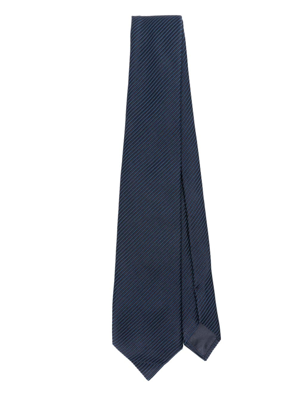 Shop Giorgio Armani Striped Tie In Blue