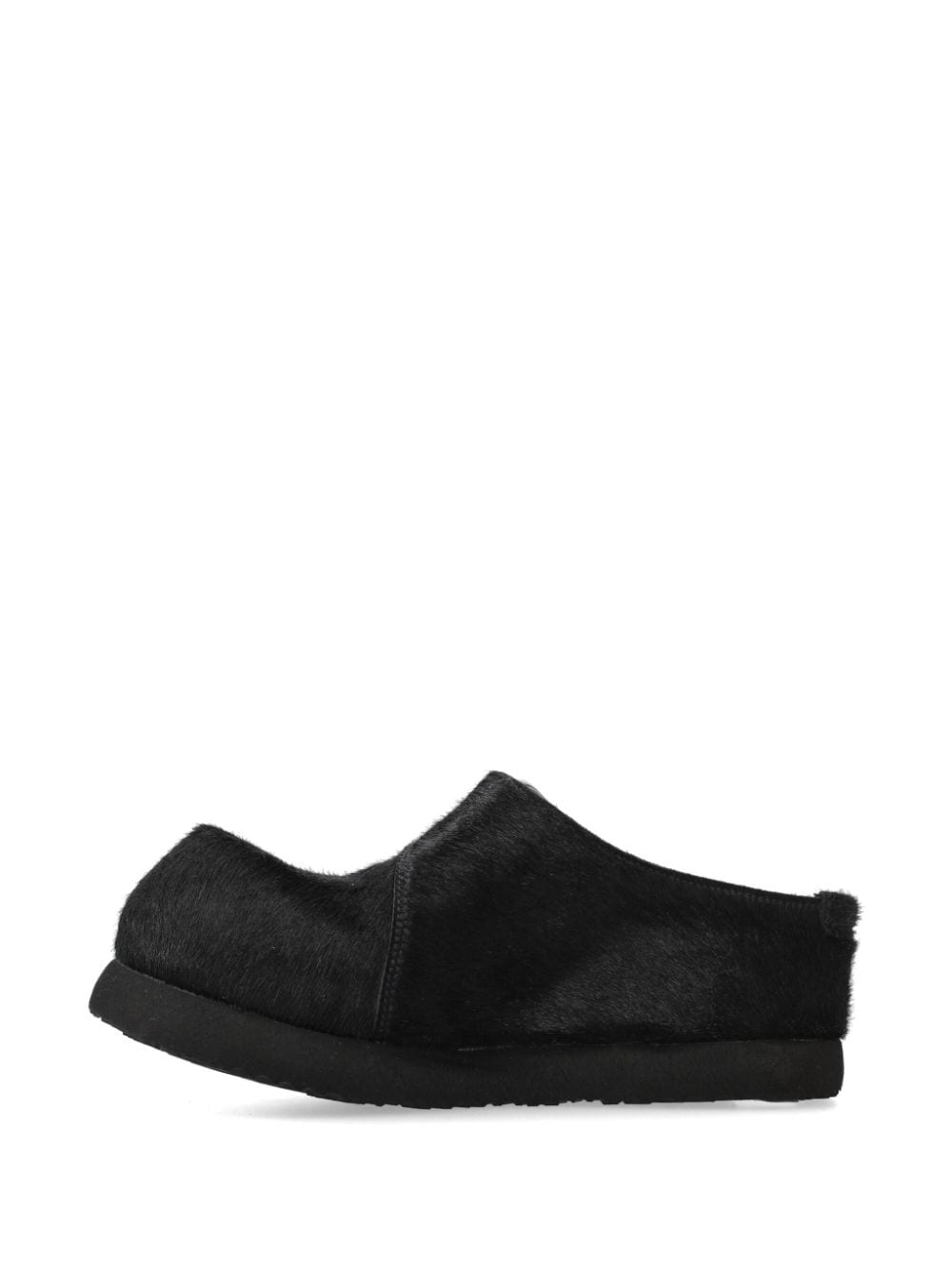 Shop Premiata Buckled Calf-hair Slippers In Black