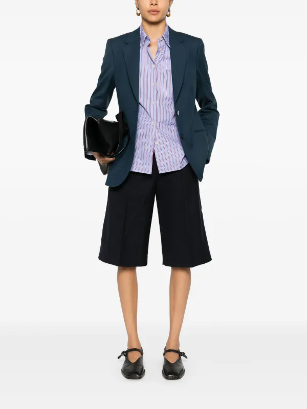 ショートパンツ STUDIO NICHOLSON Women Pants CABRASNW1495DARKEST Blue Studio Nicholson City ショートパンツ | ブルー | FARFETCH JP