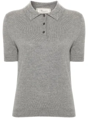 Tシャツ・カットソー BLUMARINE Woman Polo Shirt Grey 2M653A N0979 JOBMAN Cotton Polo Shirt