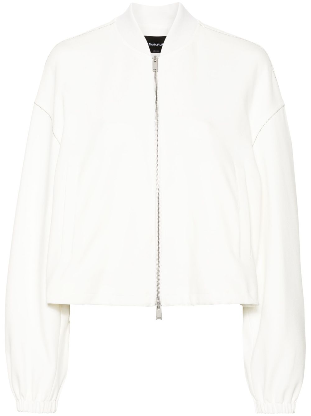 Fabiana Filippi Filo Diamante cropped bomber jacket - White