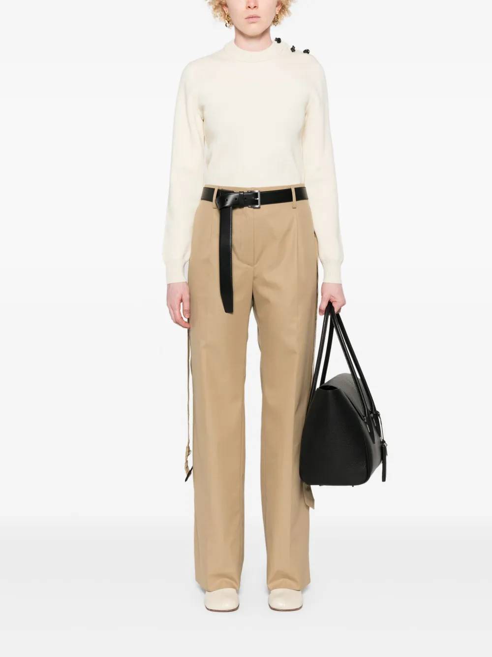 Prada Broek met geplooid detail - Beige