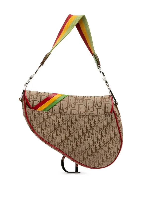 Christian Dior Pre-Owned Sac Porté Épaule Diorissimo Rasta Saddle