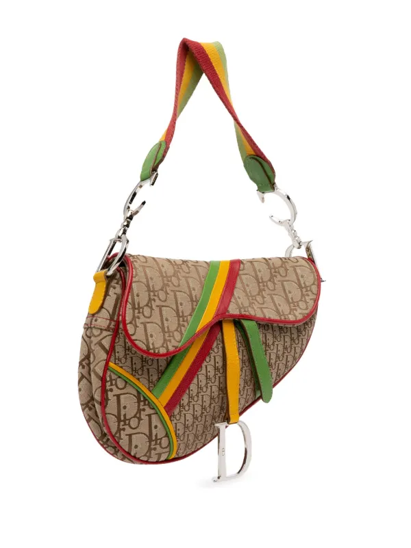 Christian Dior Pre-Owned 2004 Diorissimo Rasta Saddle Shoulder Bag
