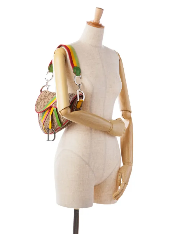 Christian Dior Pre-Owned 2004 Diorissimo Rasta Saddle Shoulder Bag