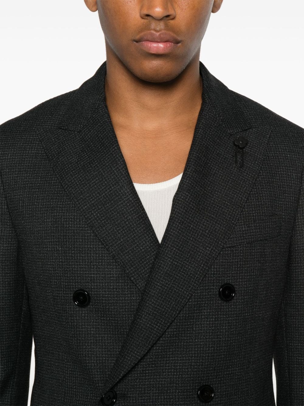 Shop Lardini Double-breasted Suit In 黑色