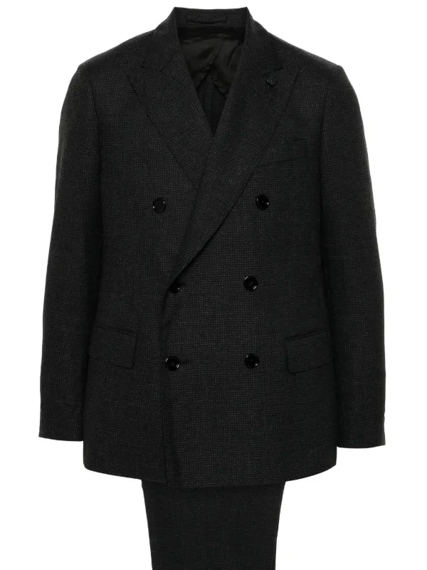 Lardini double-breasted Suit | Black | FARFETCH 