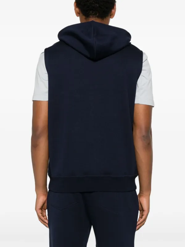 Brunello Cucinelli Sleeveless Hoodie | Blue | FARFETCH