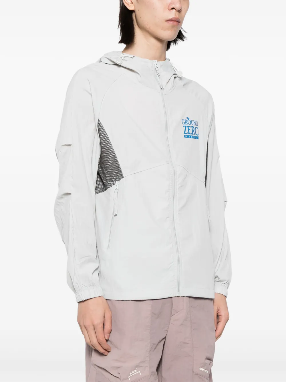 Ground Zero Logo-print Lightweight Jacket In Grey