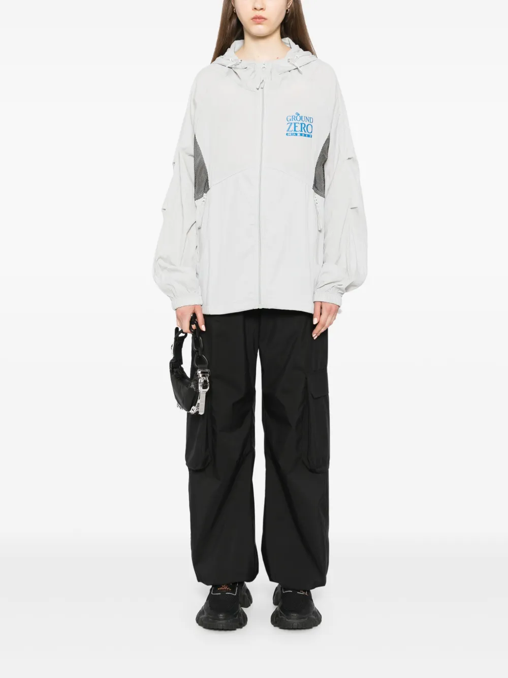 Ground Zero Logo-print Lightweight Jacket In Grey