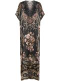 Camilla lace-panelled kaftan - Black