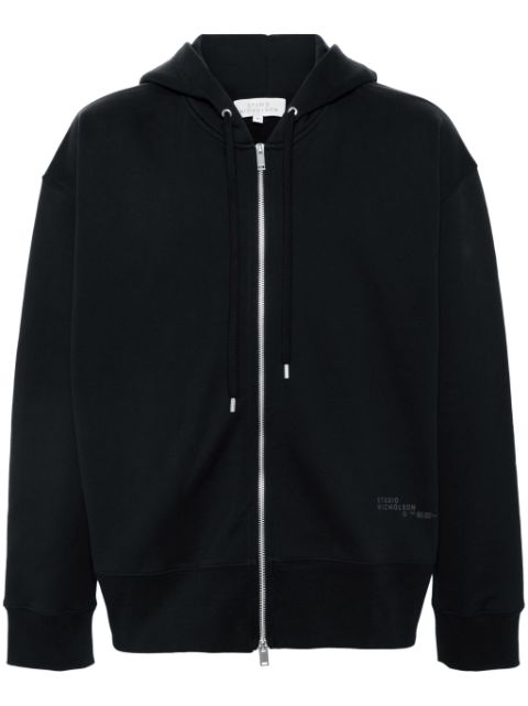 Studio Nicholson logo-print zip-up hoodie