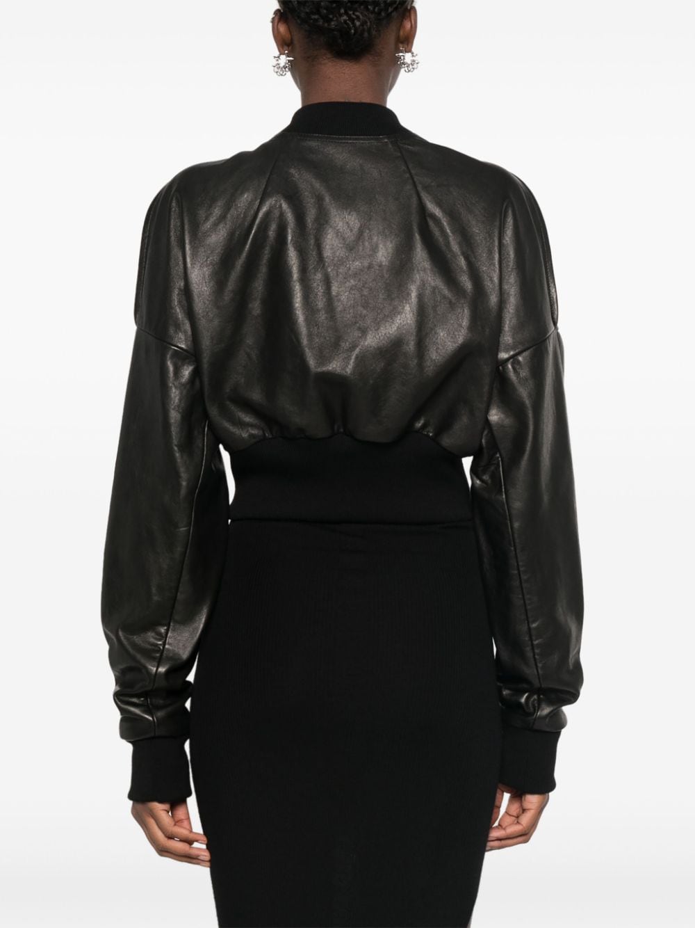 Shop Rick Owens Leather Jacket In Black