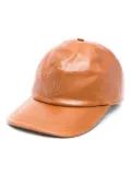 Chloé logo-embroidered leather cap - Brown