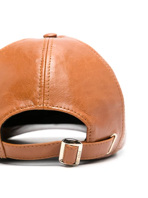 Chloé logo-embroidered Leather Cap Brown FARFETCH PH