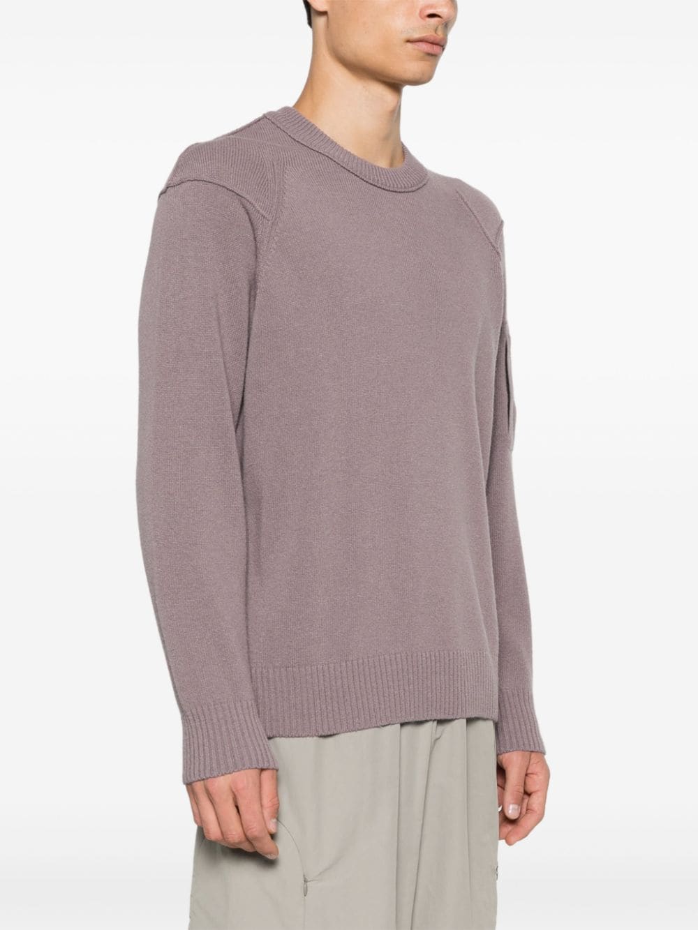 Shop C.p. Company Lens-detailed Sweater In Purple