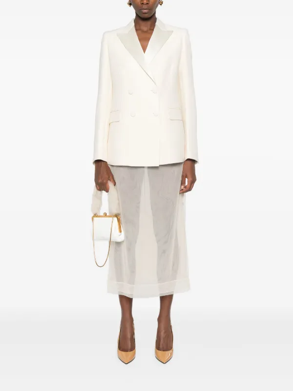 [FABIANA FILIPPI] ウールとシルクのダブルジャケット Fabiana Filippi ダブルジャケット | ニュートラル | FARFETCH JP
