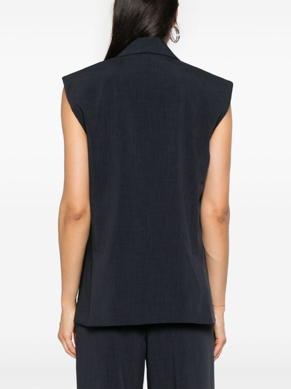 Shop Herskind Double-breasted Tailored Vest In Blue