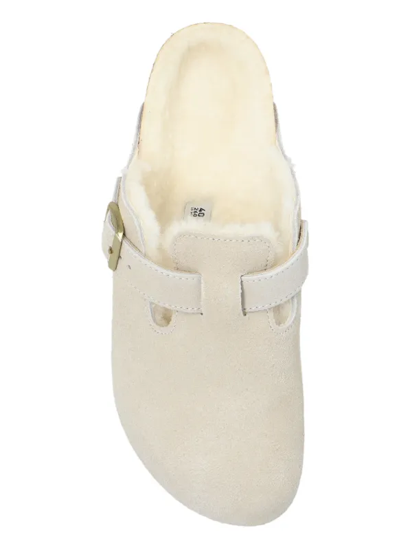 Birkenstock Boston Shearling Mules | White | FARFETCH GR