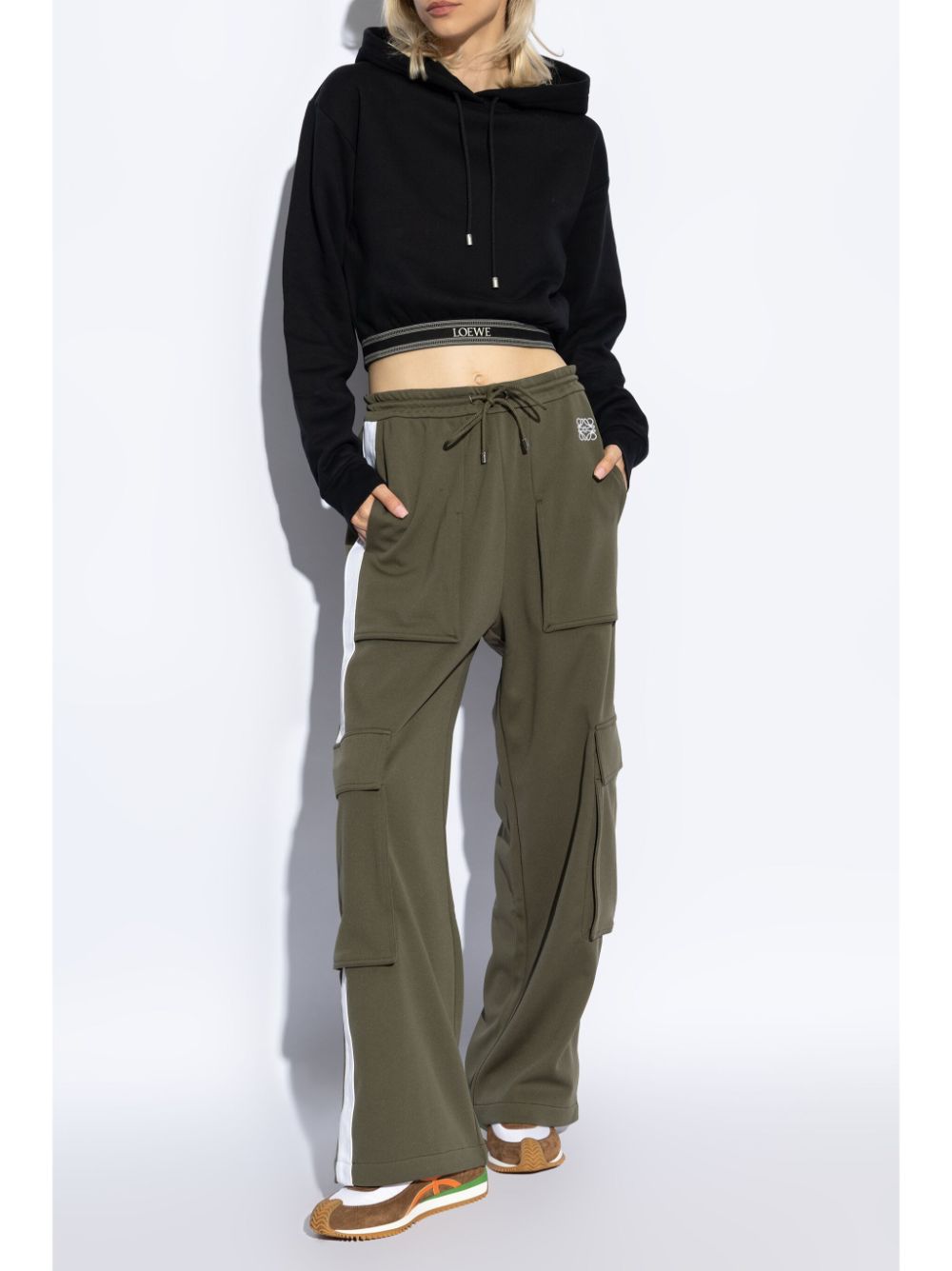 LOEWE cropped hoodie - Zwart