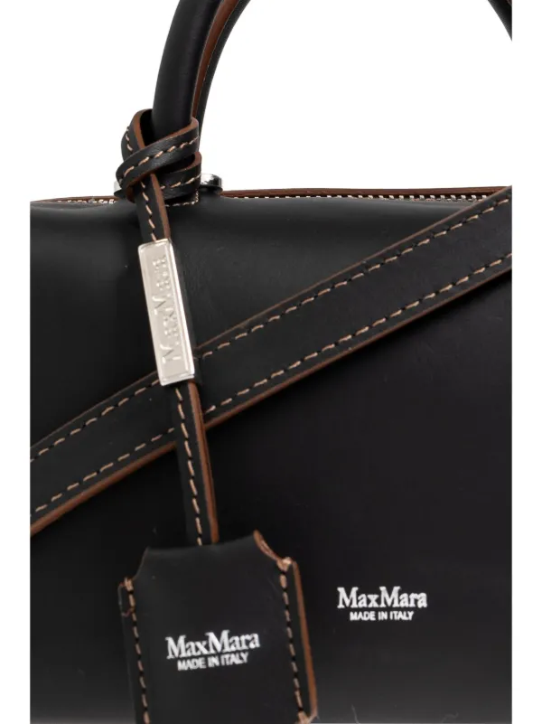 Max Mara logo-print Leather Tote Bag Black FARFETCH JO