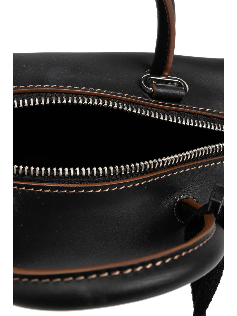 Max Mara Leren shopper met logoprint Zwart