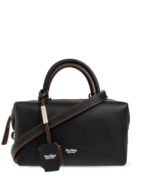 Max Mara logo-print leather tote bag