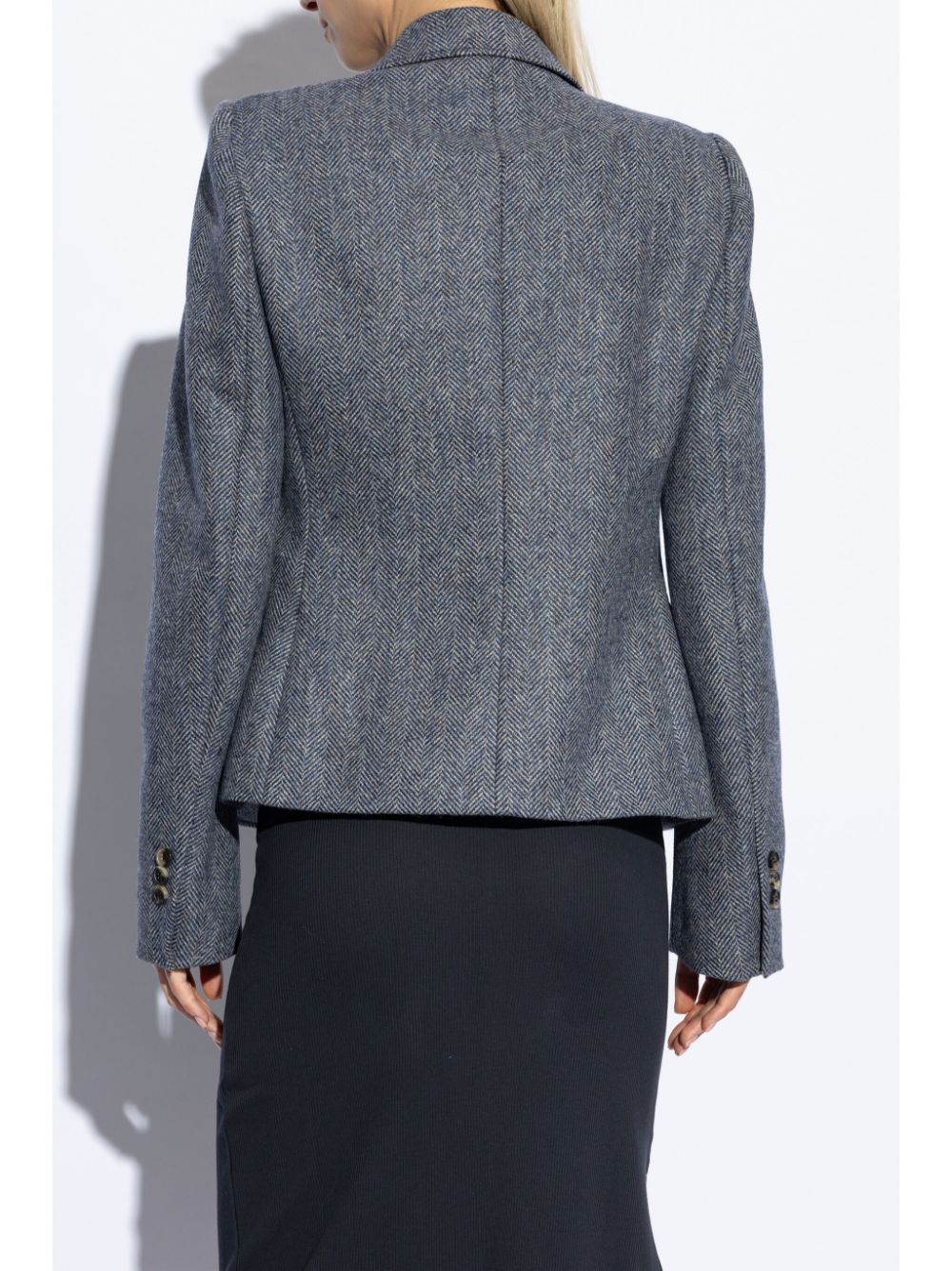 Shop Loewe Tailored Wool Jacket In Blue