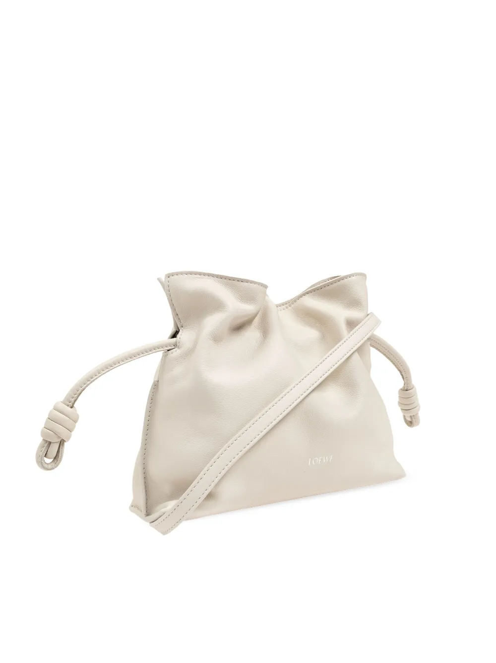 LOEWE Flamenco leren clutch Beige