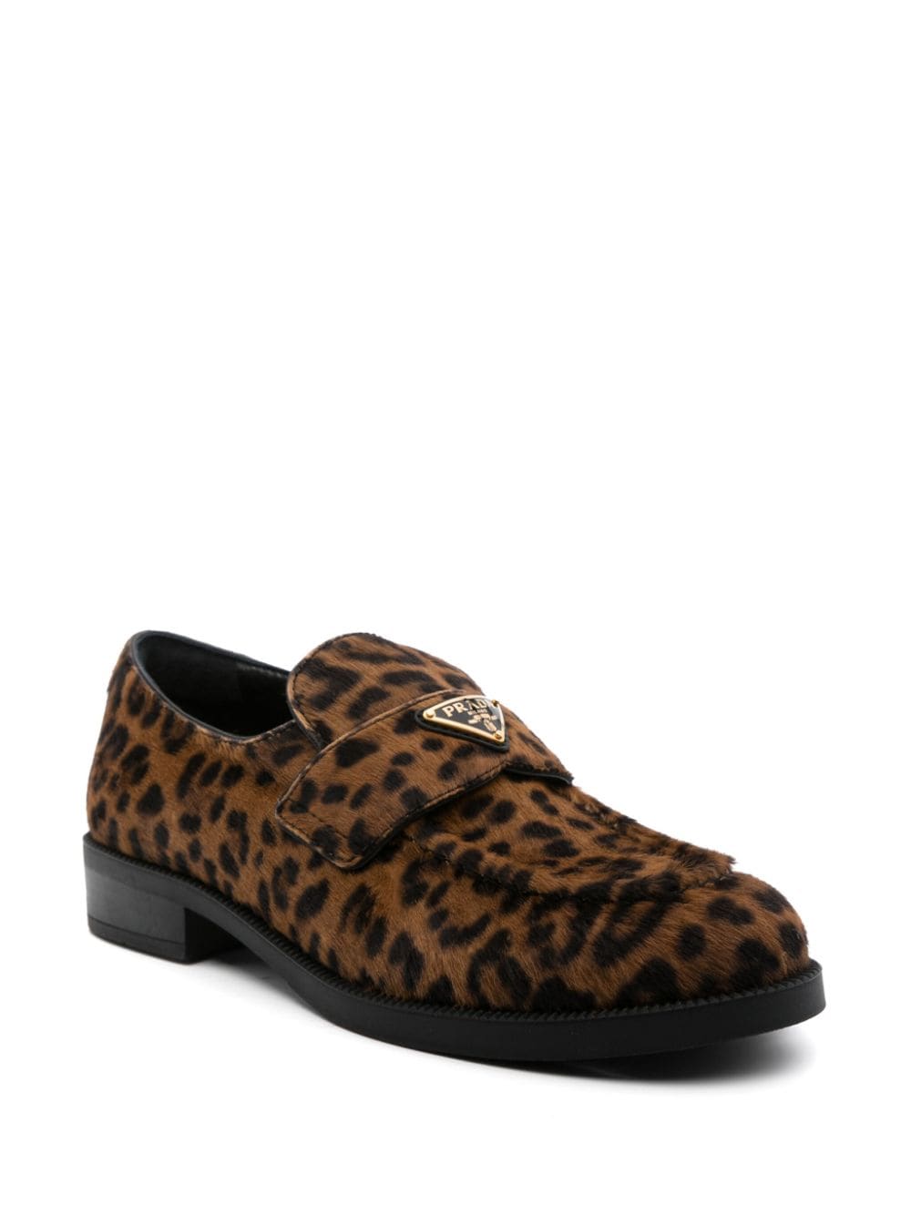 Shop Prada Triangle-logo Loafers In Braun