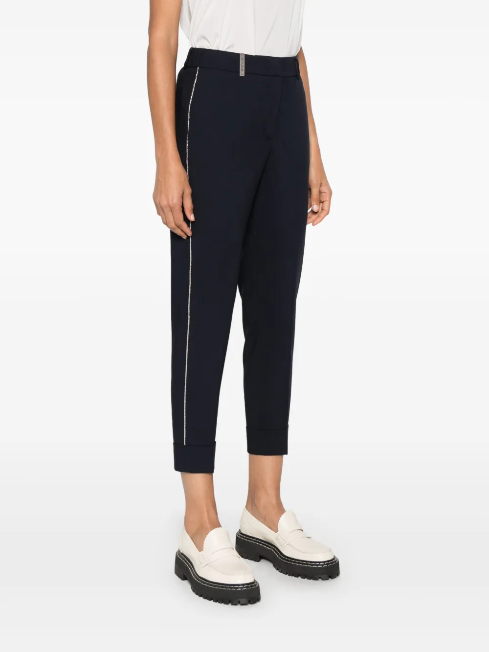 Peserico Broek verfraaid met kralen Blauw