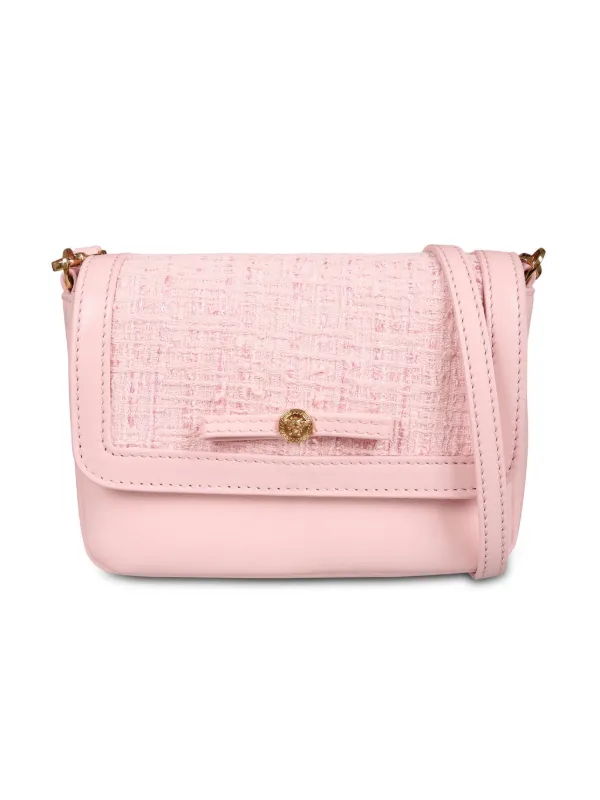 Versace Kids Gianni Ribbon Tweed Shoulder Bag Pink FARFETCH IE