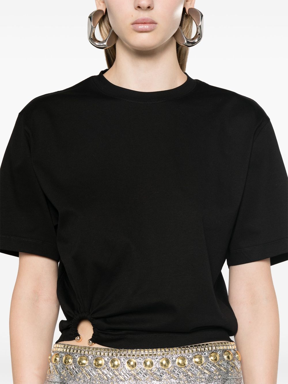 Shop for cheap Rabanne signature piercing jersey T-shirt Women