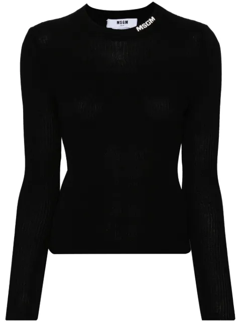 MSGM intarsia-logo knitted top