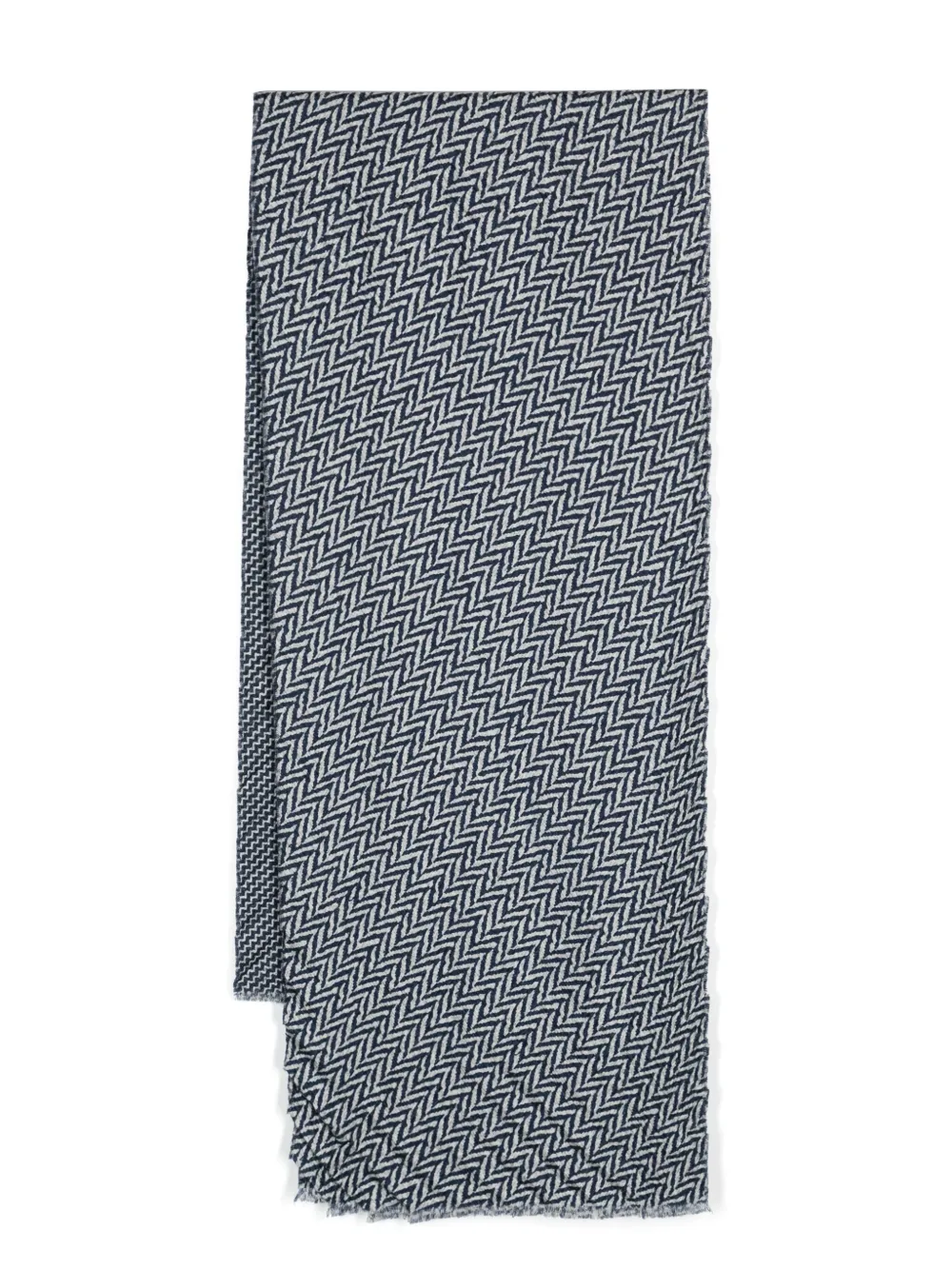 Giorgio Armani Sjaal met visgraat patroon Blauw