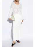 LOEWE high-waist draped midi skirt - White