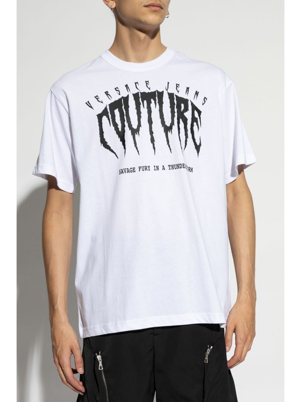 Shop Versace Jeans Couture Graphic Logo T-shirt In White