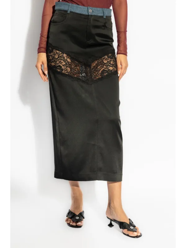 Blumarine レースインサート スカート | ブラック | FARFETCH JP