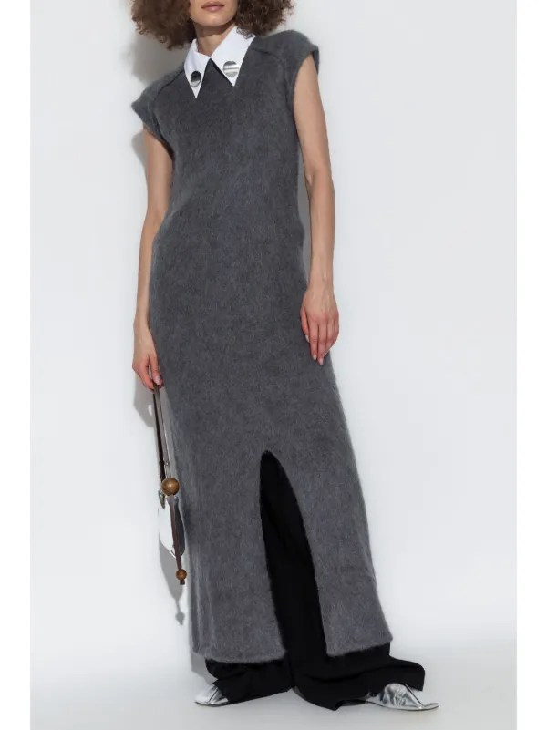 Knitted maxi dress with splits hotsell