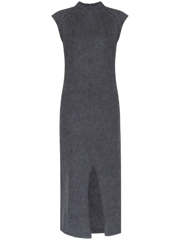 chanel black knit dress Chanel P51276 Cotton Knit Dress Blue Pre-owned