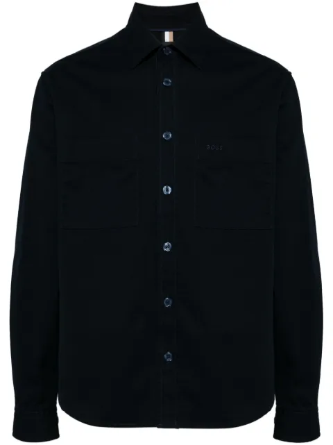 BOSS chemise en coton à logo brodé