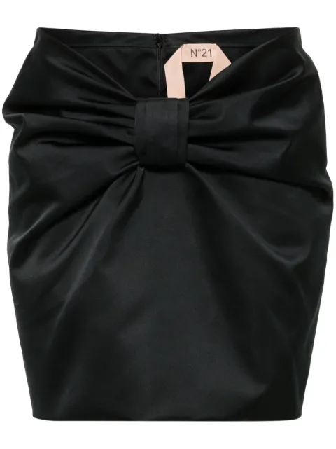 Nº21 gathered satin mini skirt 