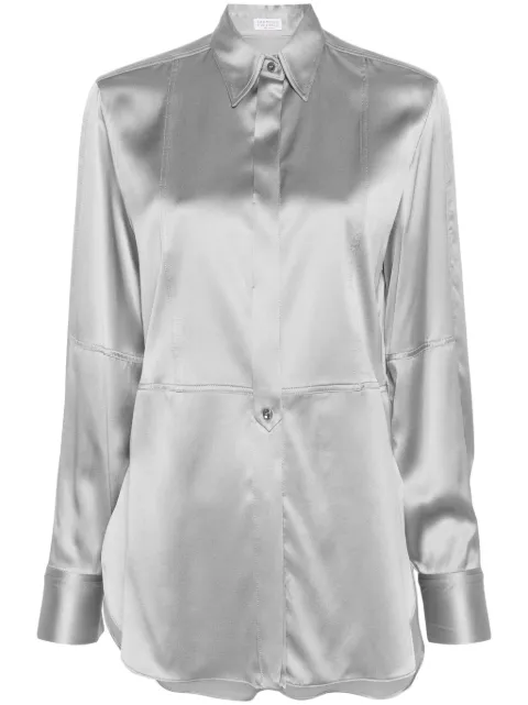 Brunello Cucinelli long-sleeve satin shirt
