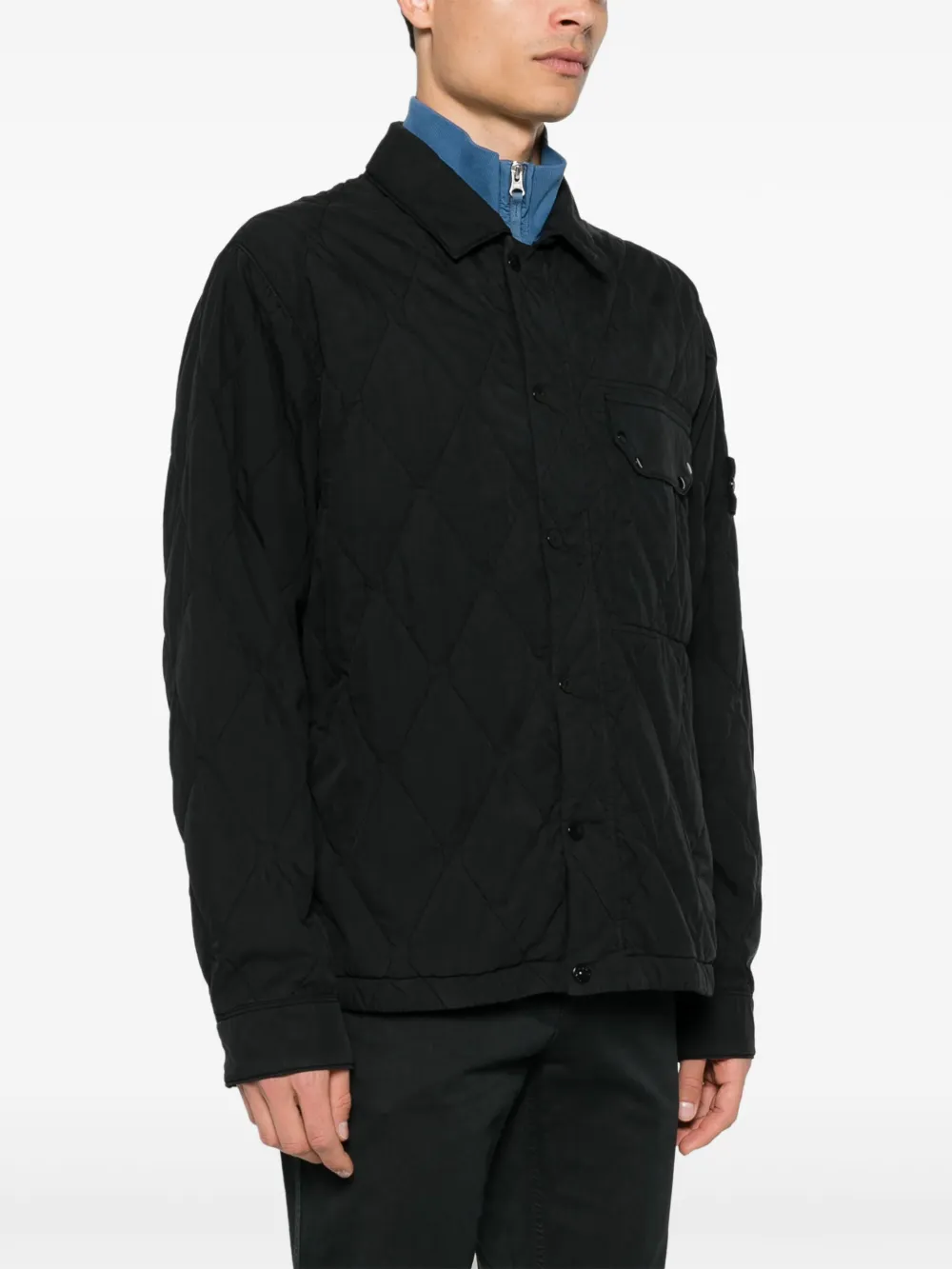 Stone Island キルティングジャケット | ブラック | FARFETCH JP